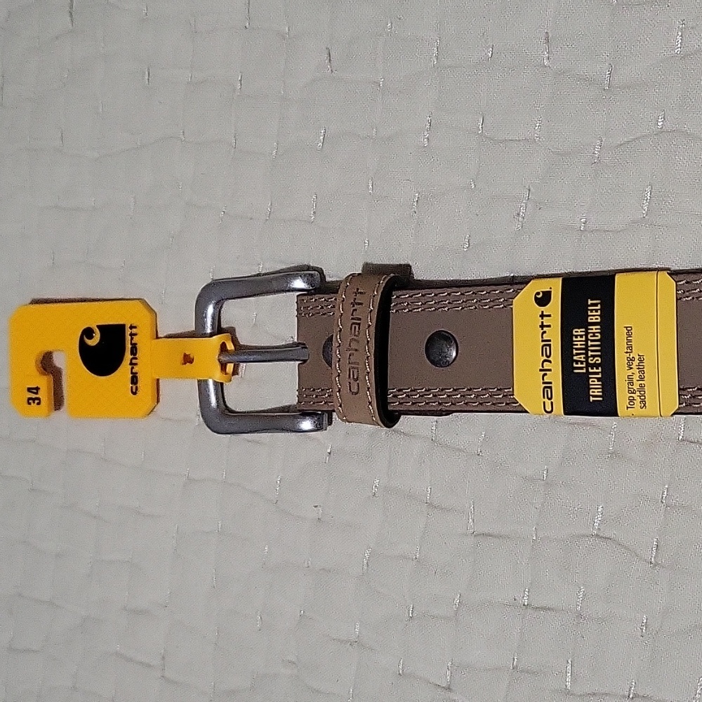 NWT Carhartt Brown Leather Belt with Silver Buckle Size 34